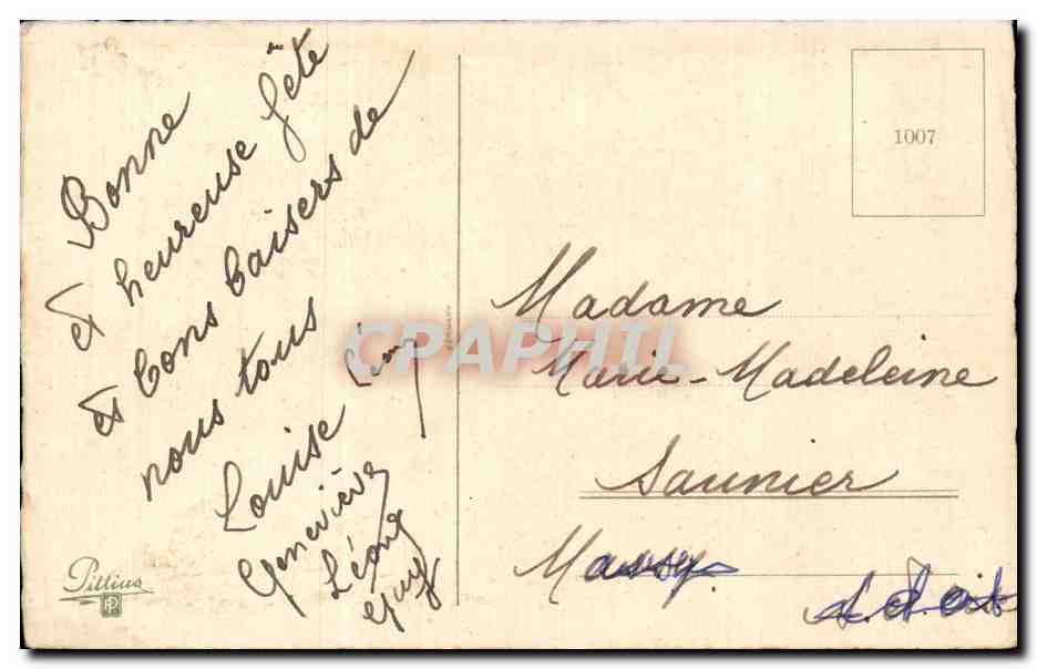 CPA Fantaisie Fleurs Bonne fete — Rückseite