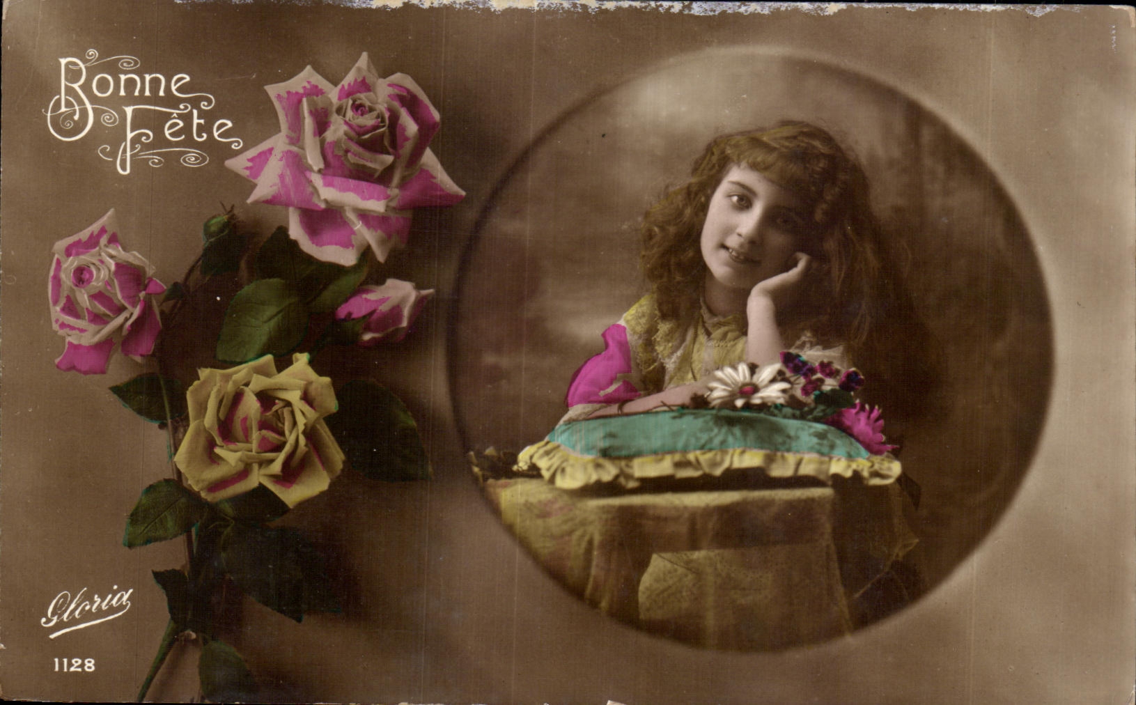 CPA Fantaisie Fleurs Enfant 