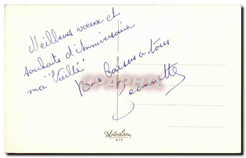 CPA Fantaisie Fleurs Anniversaire Hirondelle  — Rückseite