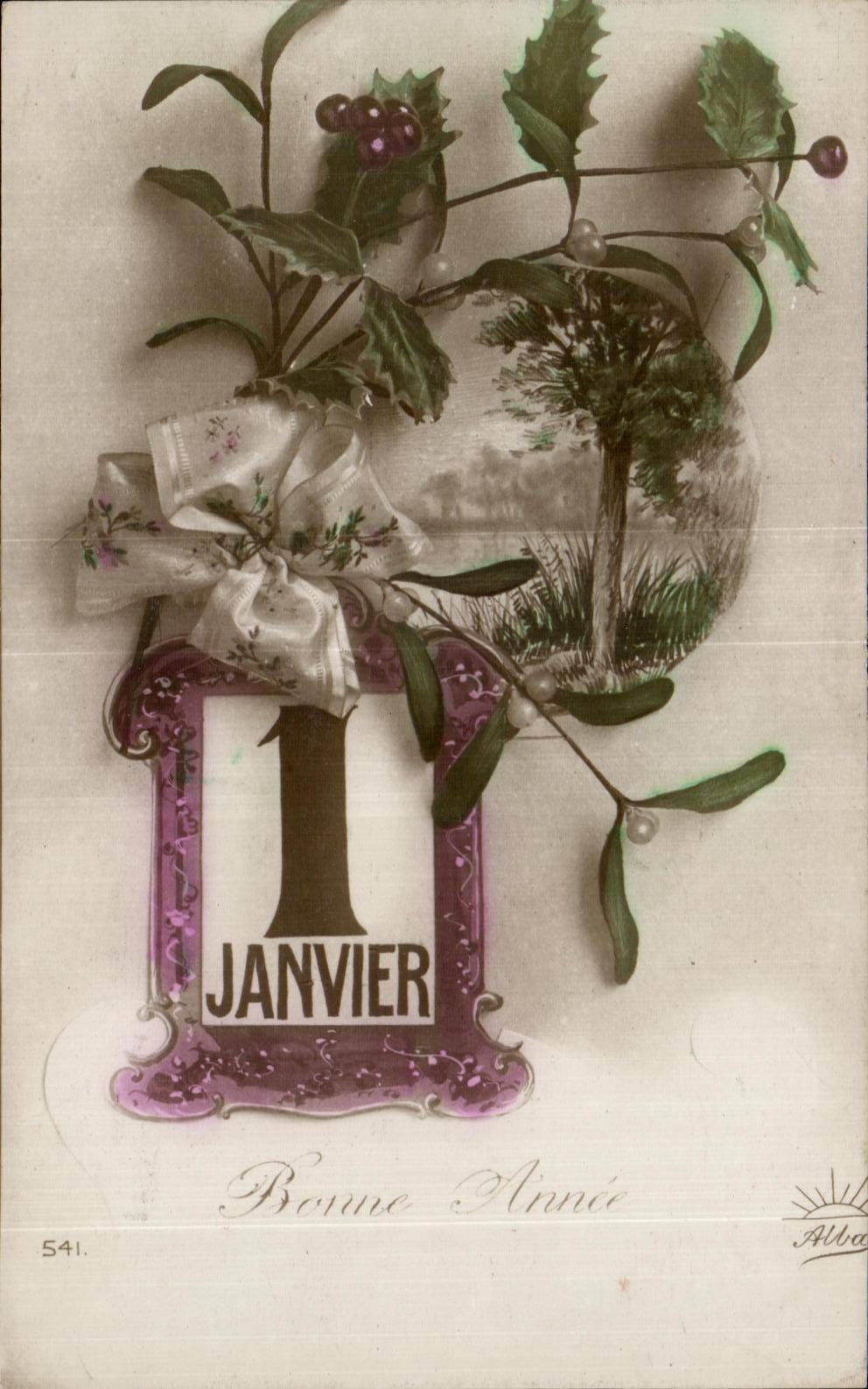 CPA Fantaisie Fleurs 1er janvier