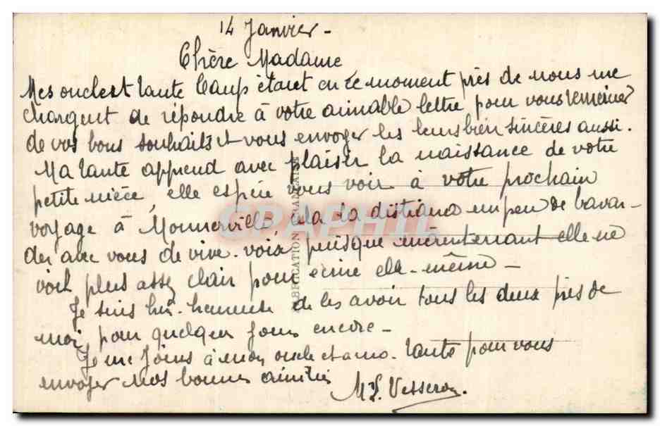 CPA Fantaisie Fleurs Bonne annee — Rückseite