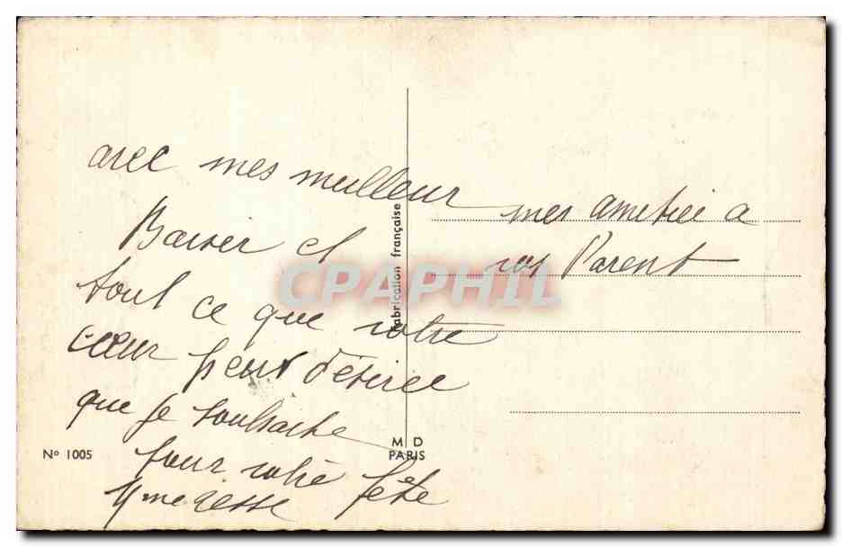 CPA Fantaisie Fleurs Fer a cheval — Verso