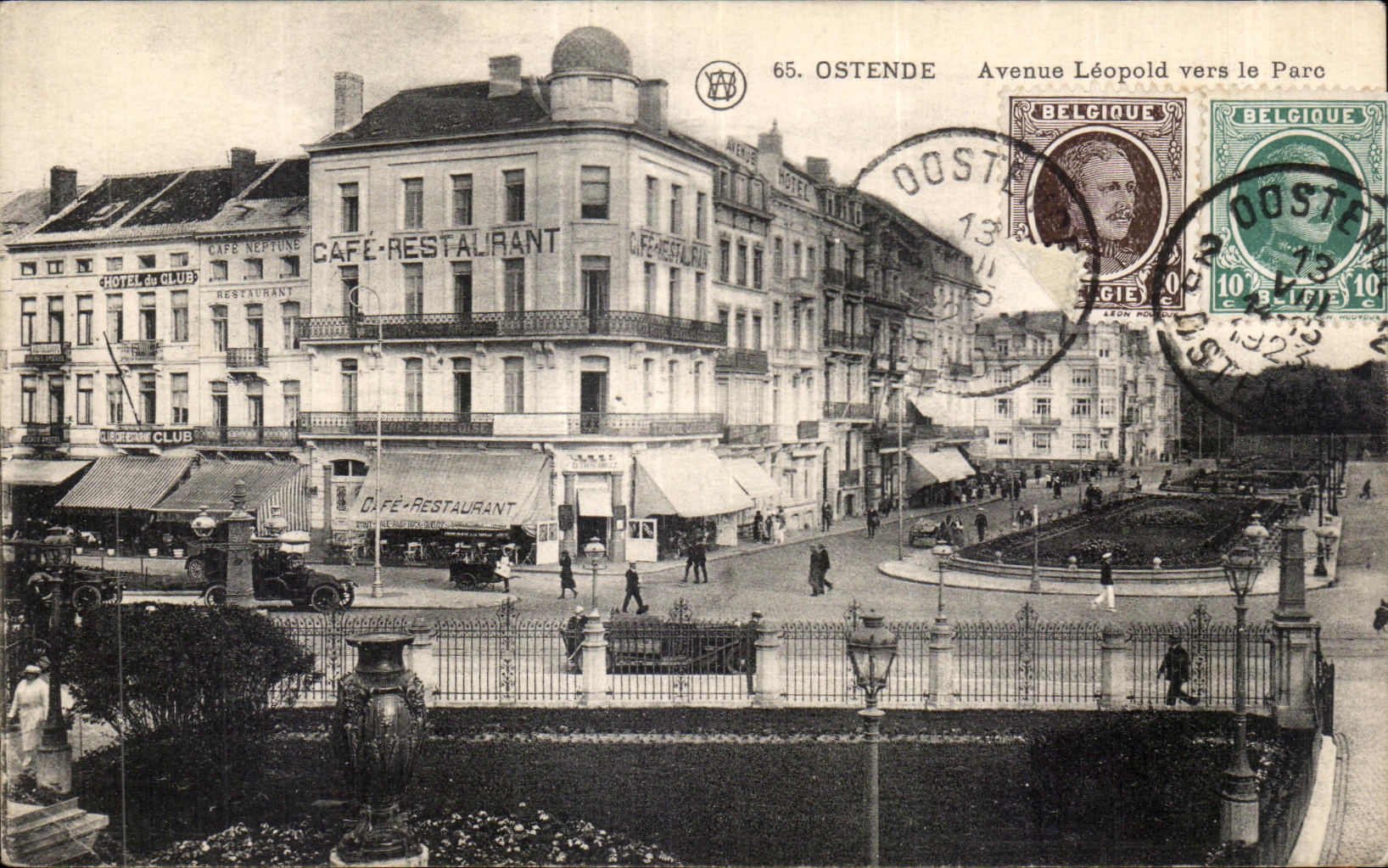 CPA Ostende Avenue Leopold vers le Parc