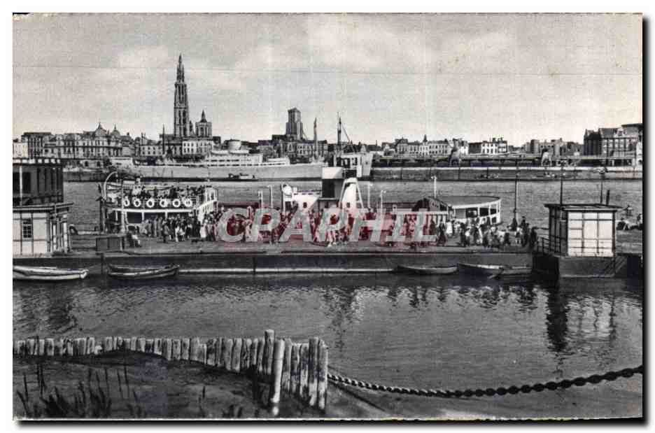 CPA Antwerpen Linker oever met zicht op de Scheide Anvers Rive gauche avec vue