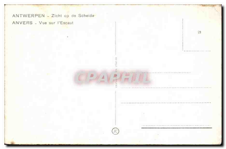 Antwerpen - Vue sur l'Escaut — CPAPHIL, n°21 — Achterkant
