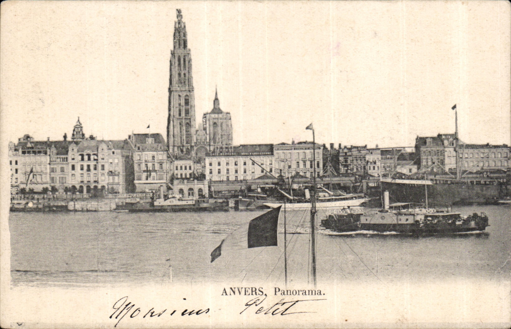 CPA Anvers Panorama Bateau