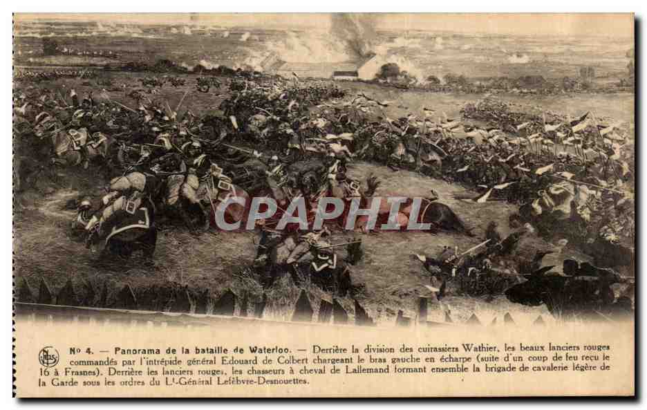 Bataille de Waterloo — Panorama de la bataille de Waterloo — Éditeur N.ES. n°4