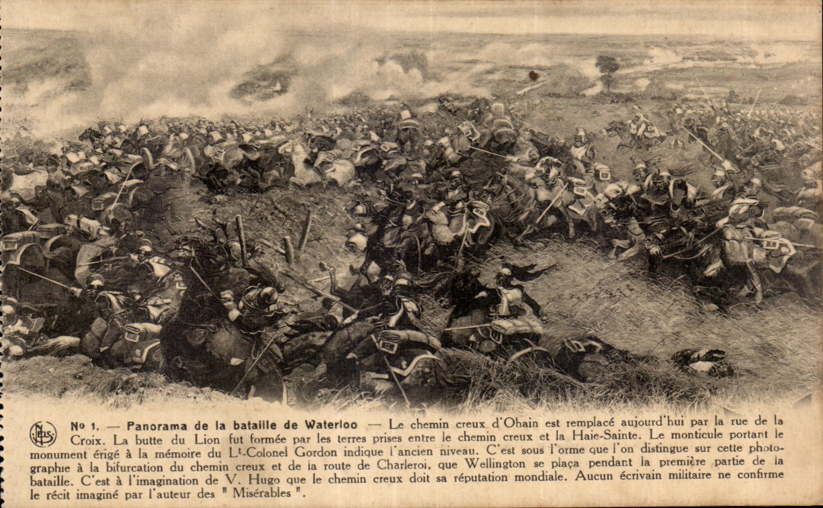 Panorama de la bataille de Waterloo — La Butte du Lion — Éditeur NELS, n°1