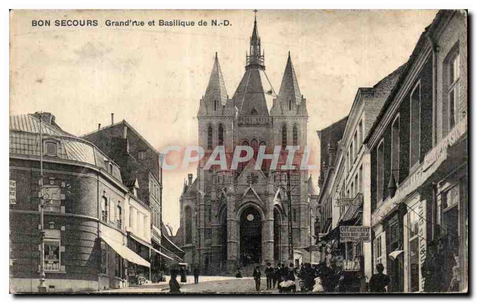 CPA Bon Secours Grand rue et Basilique de ND