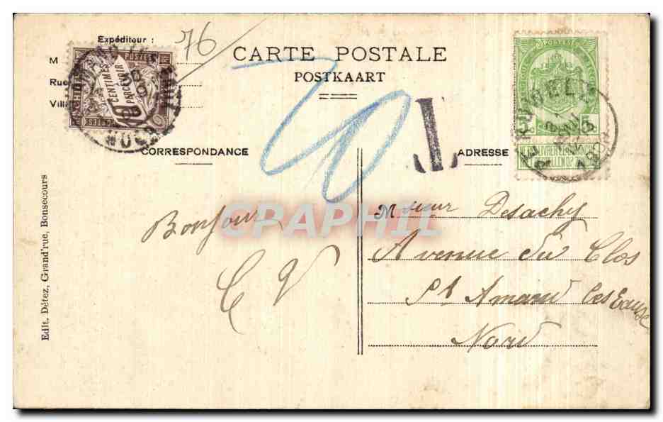 CPA Bon Secours Grand rue et Basilique de ND — Back