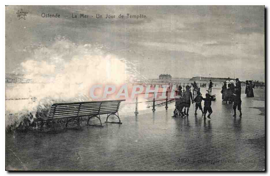 CPA Ostende La Mer Un Jour de Tempete