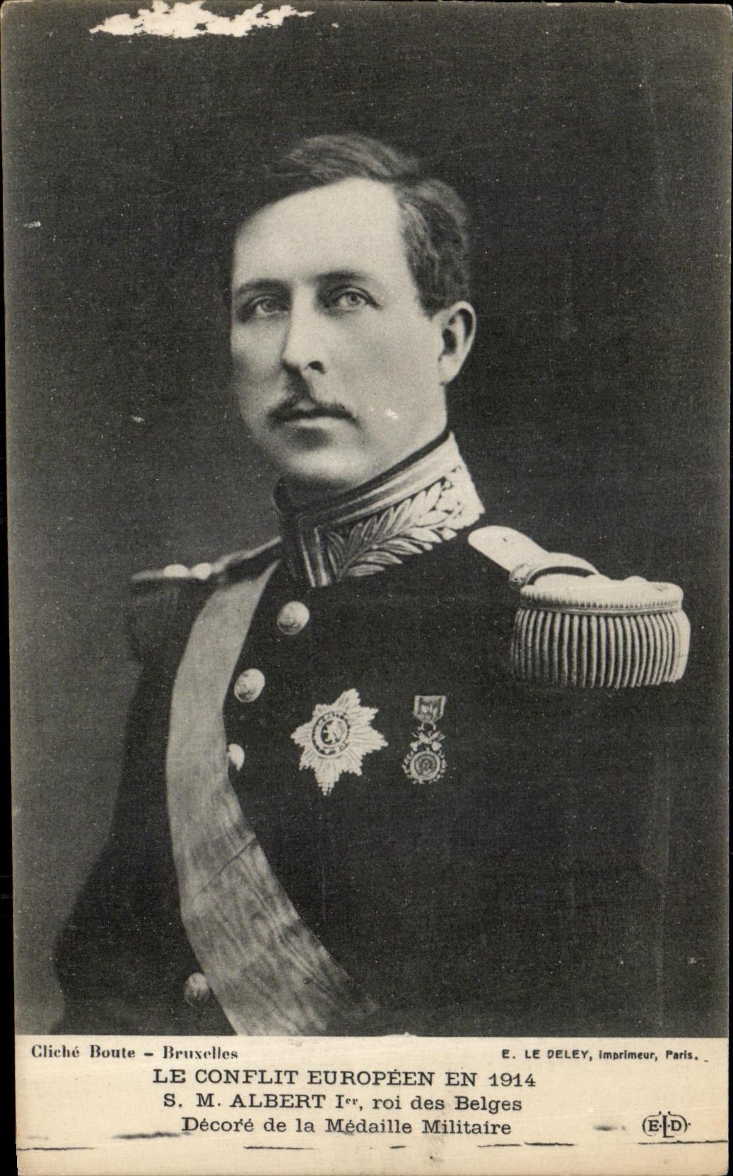 CPA Le Conflit Europeen En 1914 Albert 1er roi des Belges Militaria