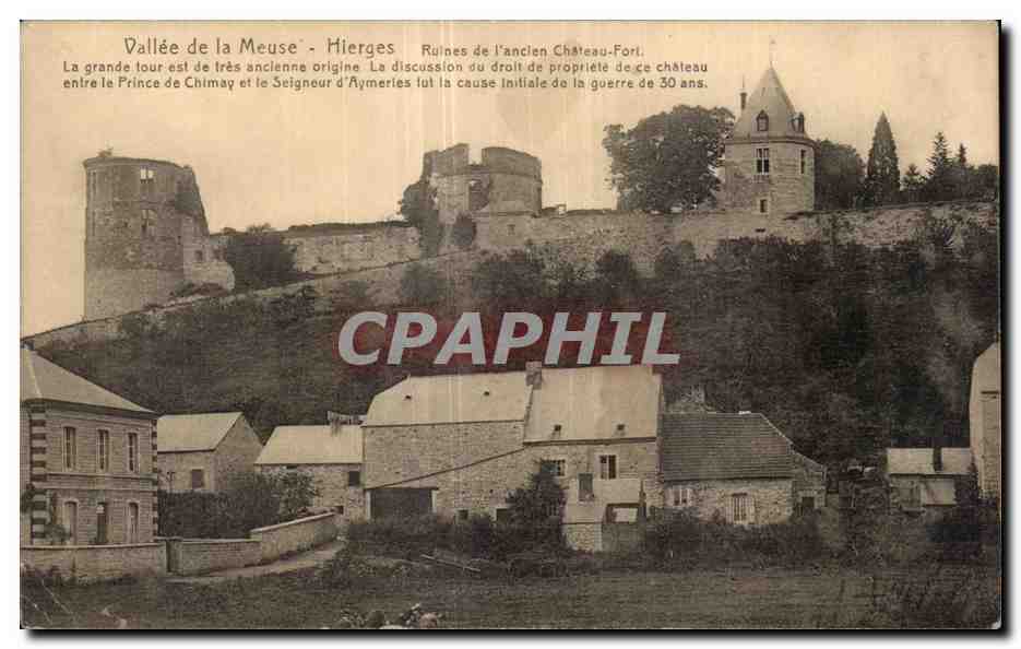 CPA Vallee de la Meuse Hierges Ruines de l ancien chateau 