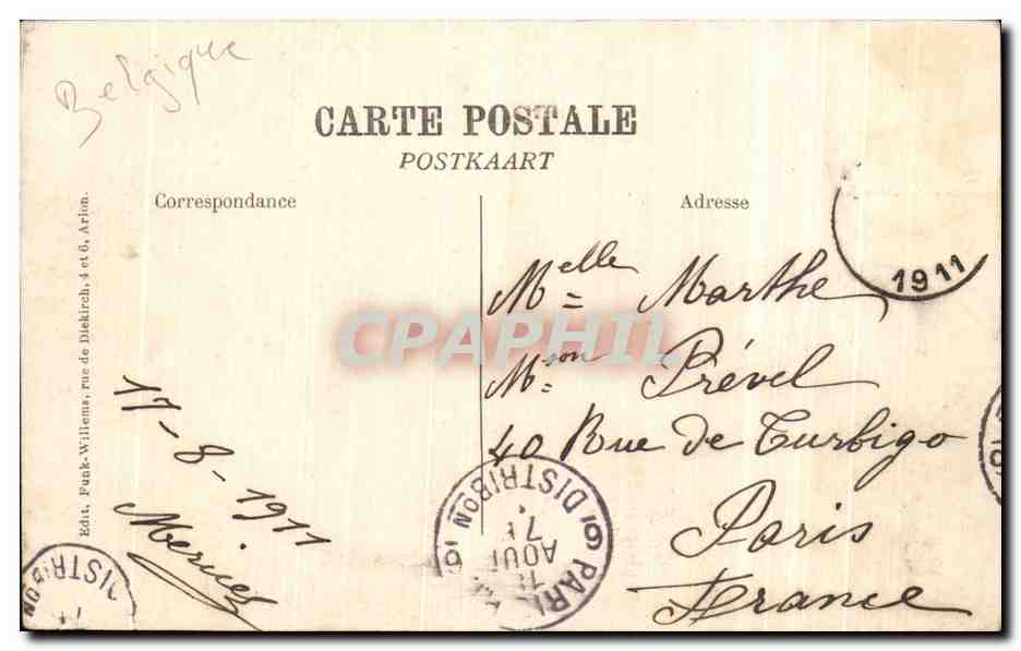 CPA Arloin La gare et avenue des voyageurs — Rückseite
