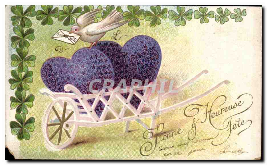CPA Fantaisie Fleur Colombe