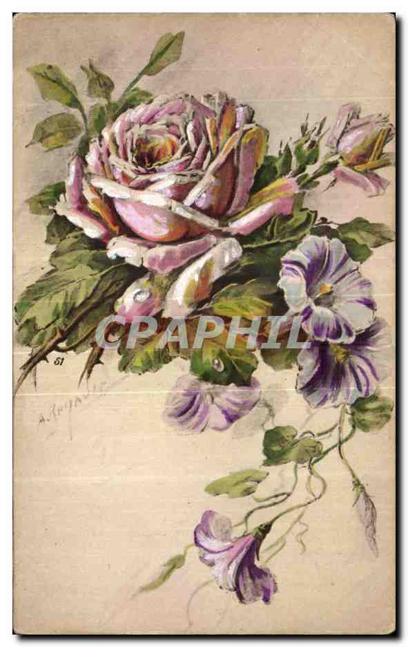 CPA Fantaisie Fleur 