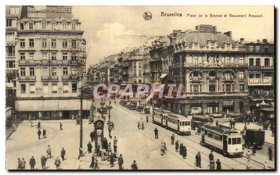 CPA Bruxelles place de la Bourse et Boulevard Anspach
