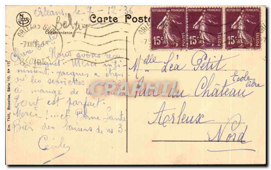CPA Blankenberghe Grand hotel de l ocean — Rückseite