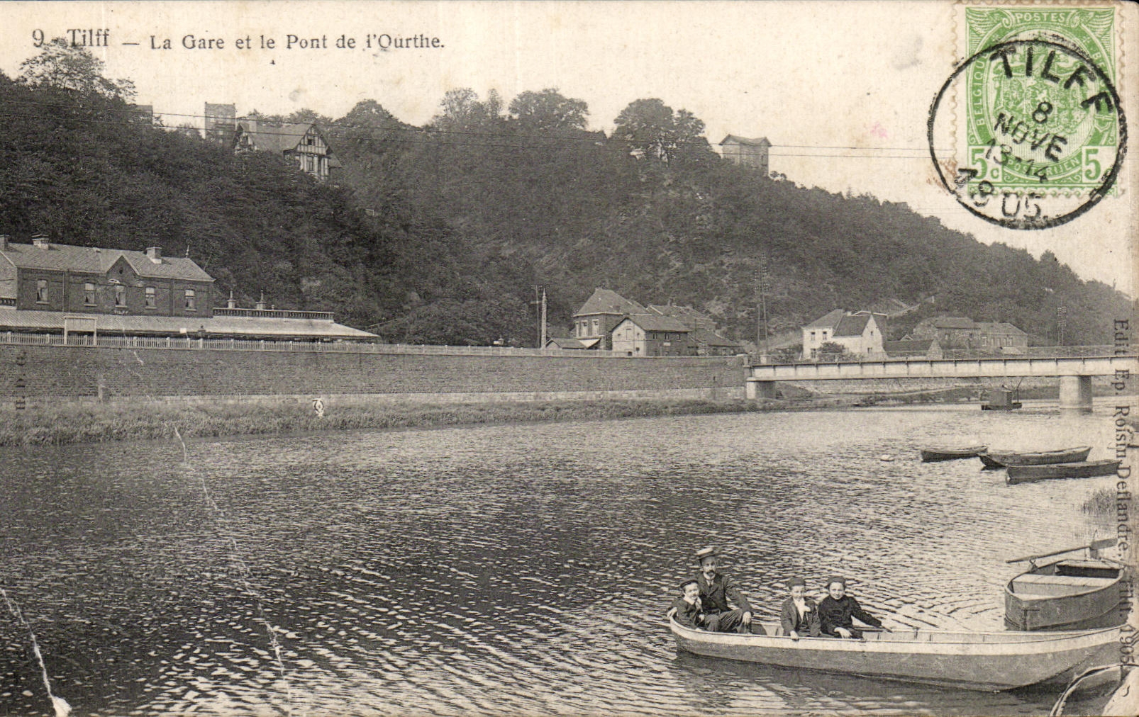 CPA Tilff La gare et le pont de l Ourthe 