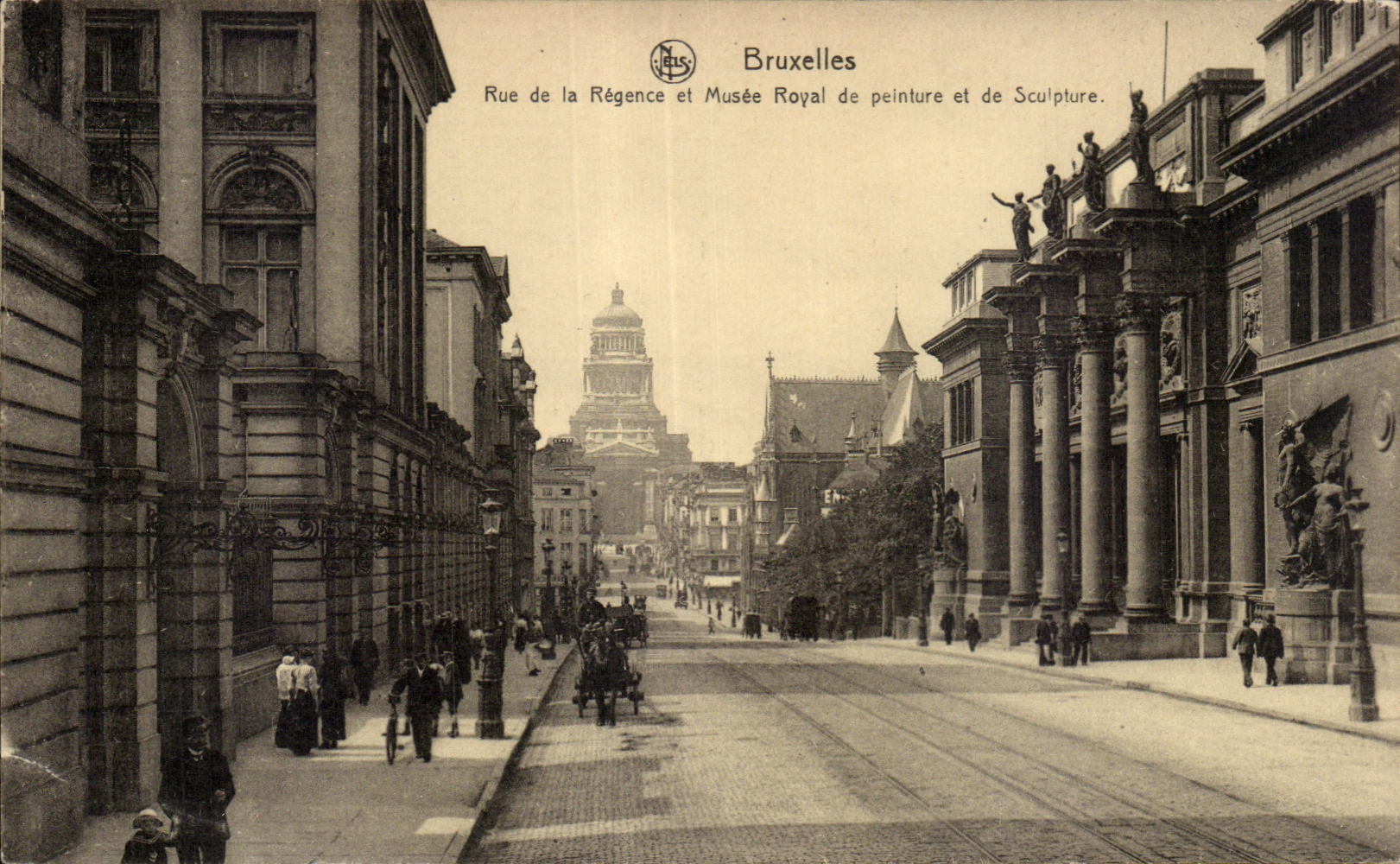 CPA Bruxelles Rue de al Regence et musee royal de peinture et de sculpture 