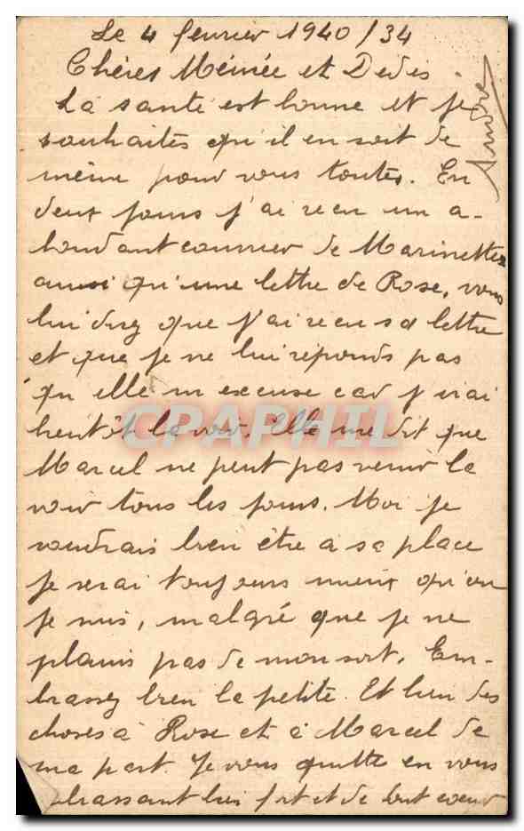 CPA Carte de Franchise Militaire Molina Paris — Rückseite