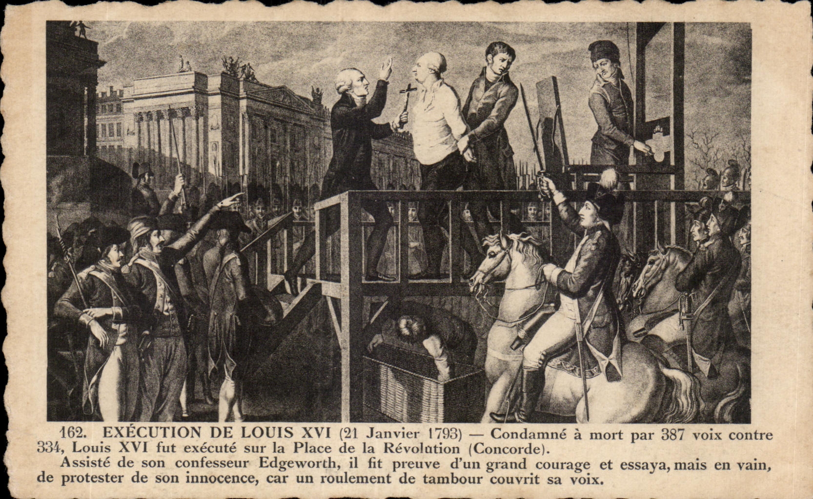 CPA Execution De Louis XVI Condamne a mort par voix contre Louis XVI fut execute sur la Place de la Revolution