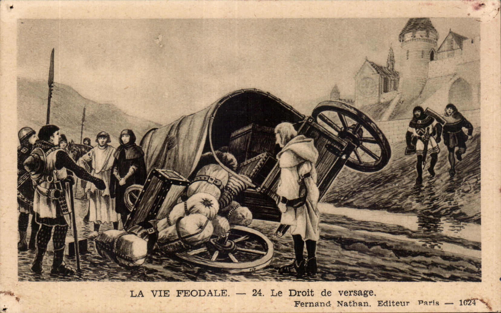 CPA La Vie Feodale Le Droit de Versage