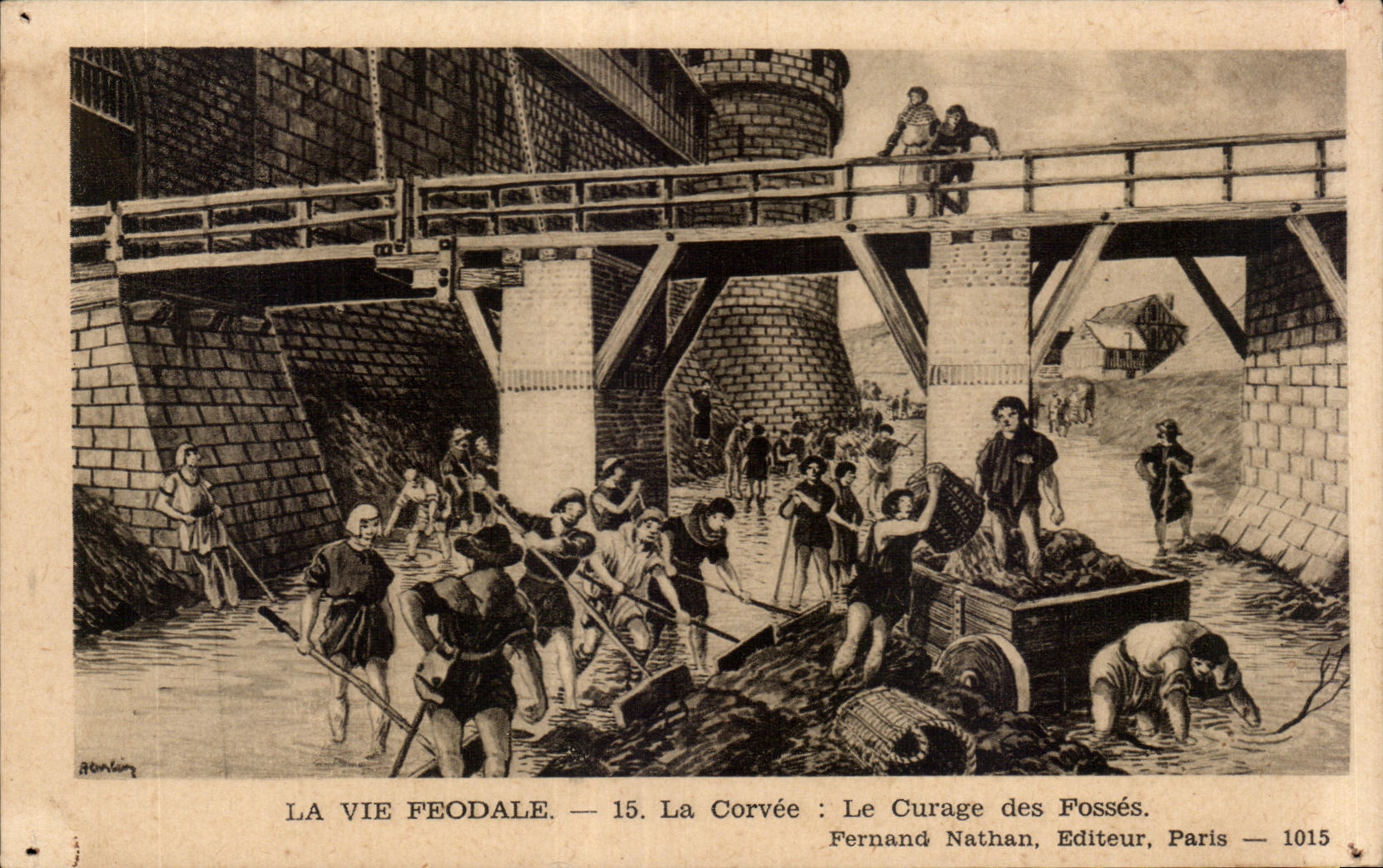 CPA La Vie Feodale La Corvee Le Curage des Fosses