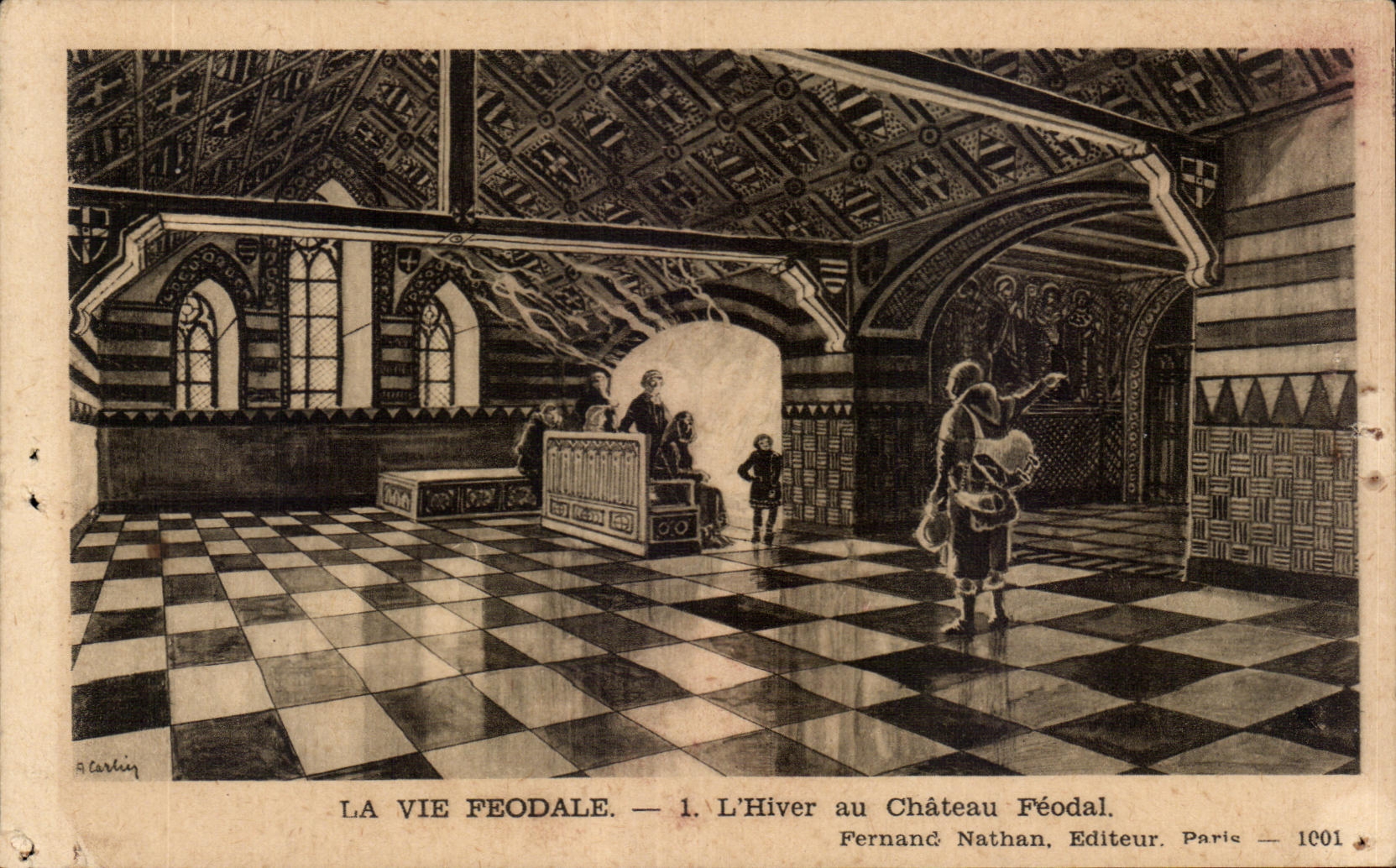 CPA La Vie Feodale L Hiver au Chateau Feodal