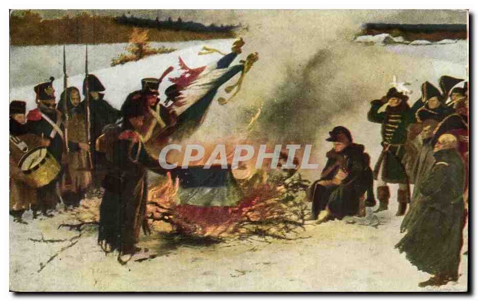 CPA Napoleon et les cosaques Militarie Russie Russia