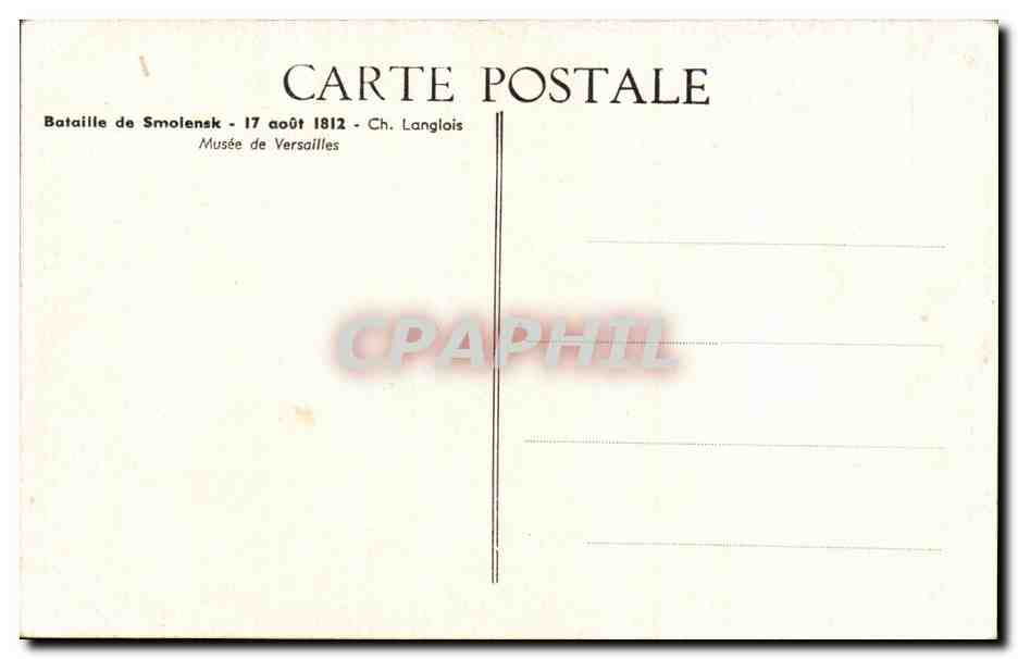 CPA Bataille de Smolensk 17 aout Napoleon Militaria  — Rückseite