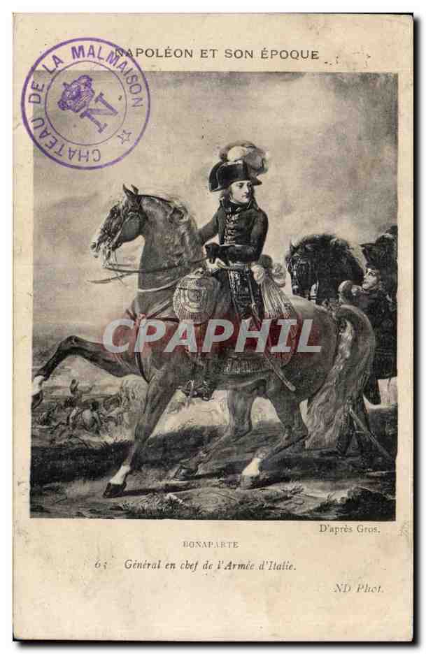 CPA General en chef de l armee d Italie Napoleon Cheval Horse