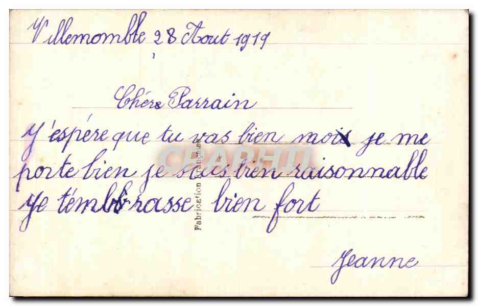 CPA Fleurs  — Verso