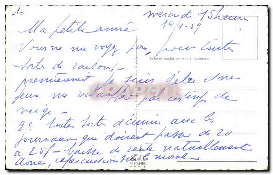 CPA Fleurs  — Verso