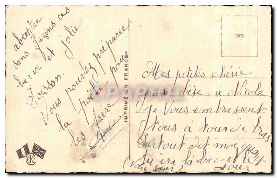CPA Fleurs  — Verso