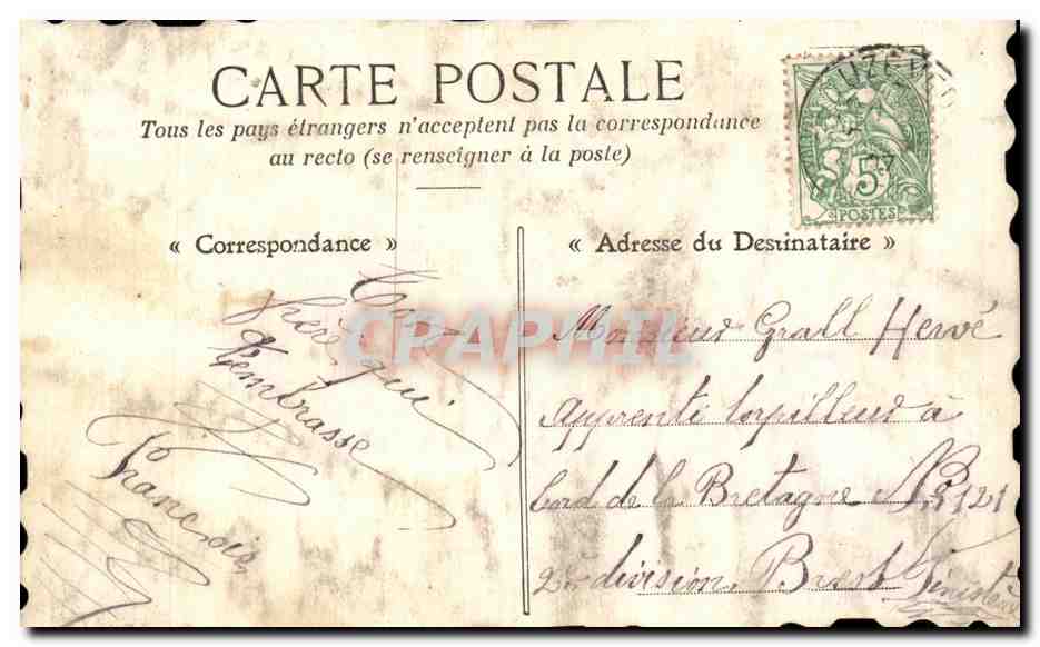 CPA Fleurs  — Verso