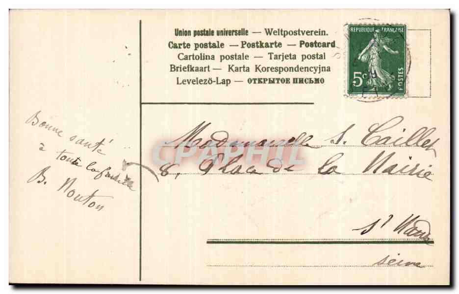 CPA Fleurs  — Verso