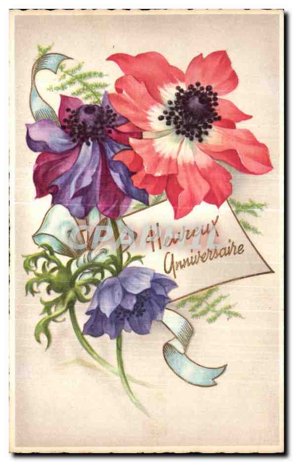 CPA Fleurs Heureux anniversaire 