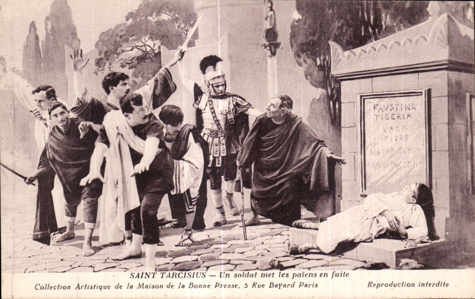 CPA Saint Tarcisius Un soldat met les paiens en fuite 