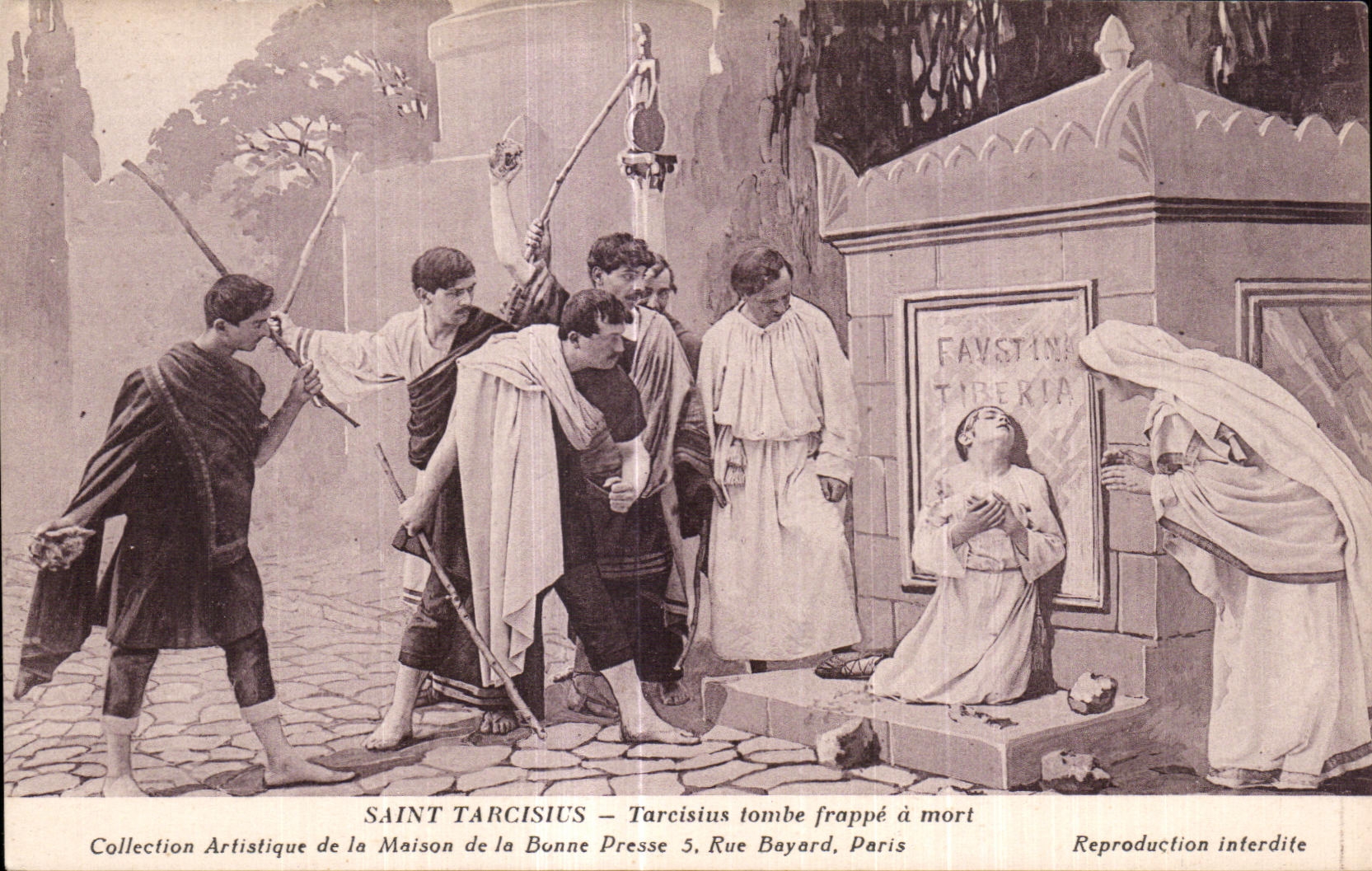CPA Saint Tarcisius Tarcisius tombe frappe a Mort 