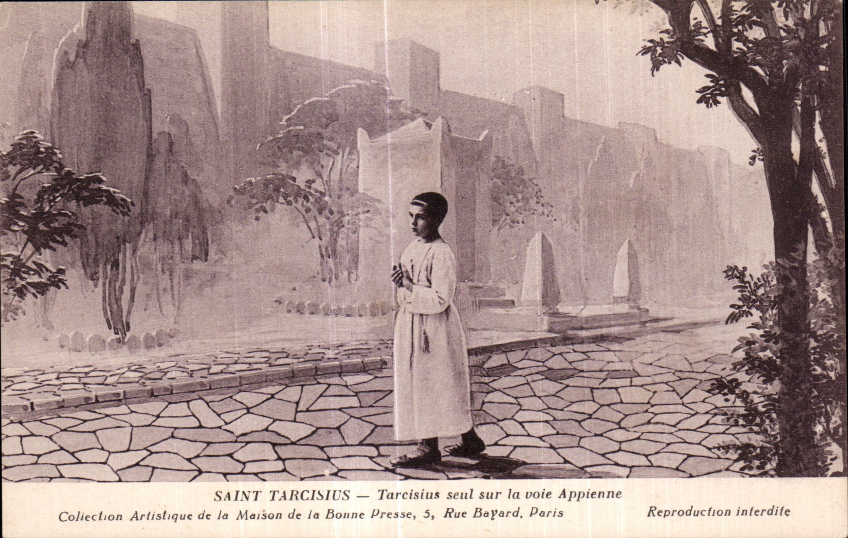 CPA Saint Tarcisius Tarcisius seul sur la voie Appienne 