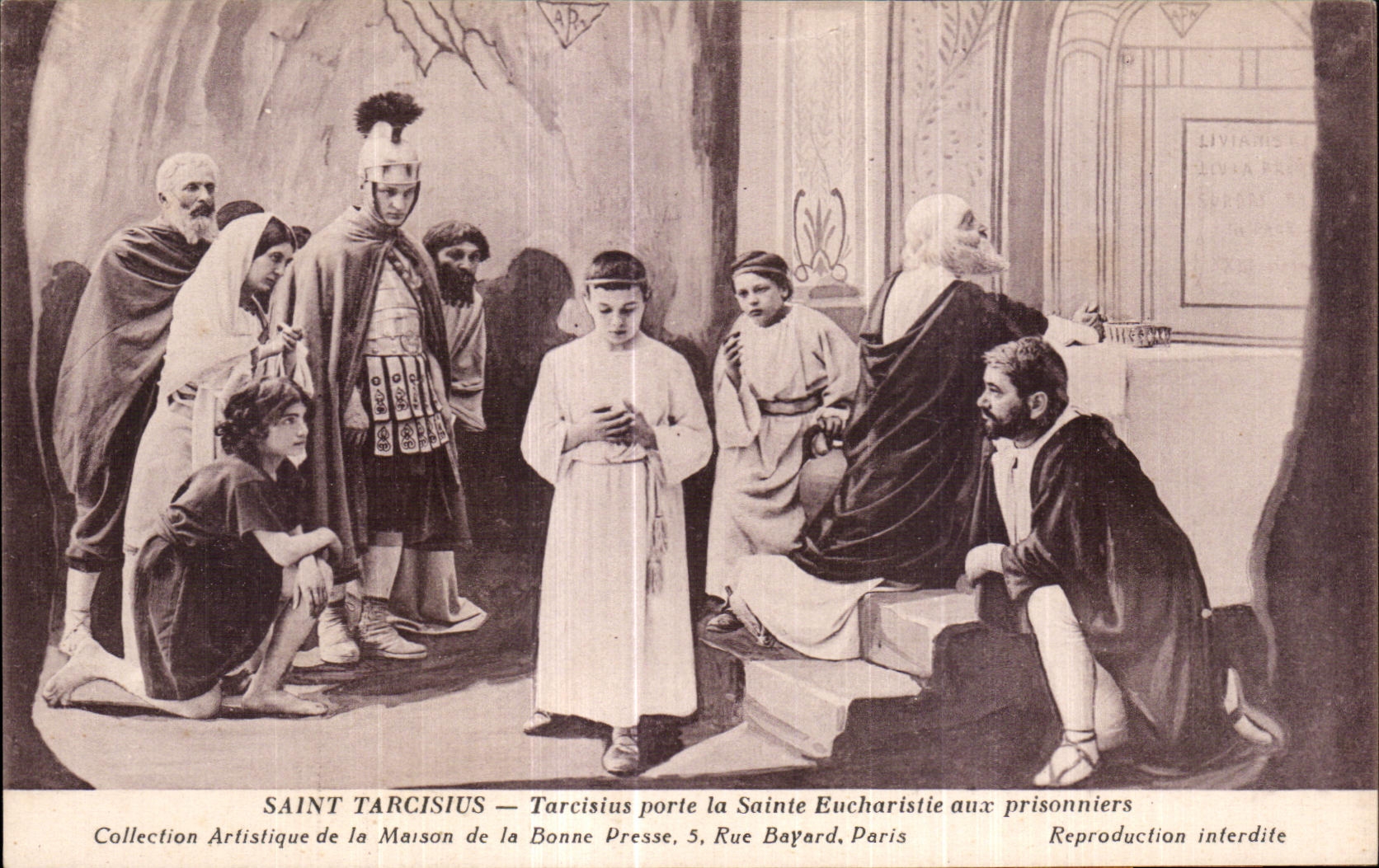 CPA Saint Tarcisius Tarcisius porte la Sainte Eucharistle aux prisonniers 