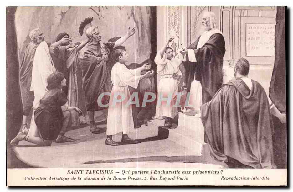 CPA Saint Tarcisius Qui portera I Eucharistie aux Prisonniers 