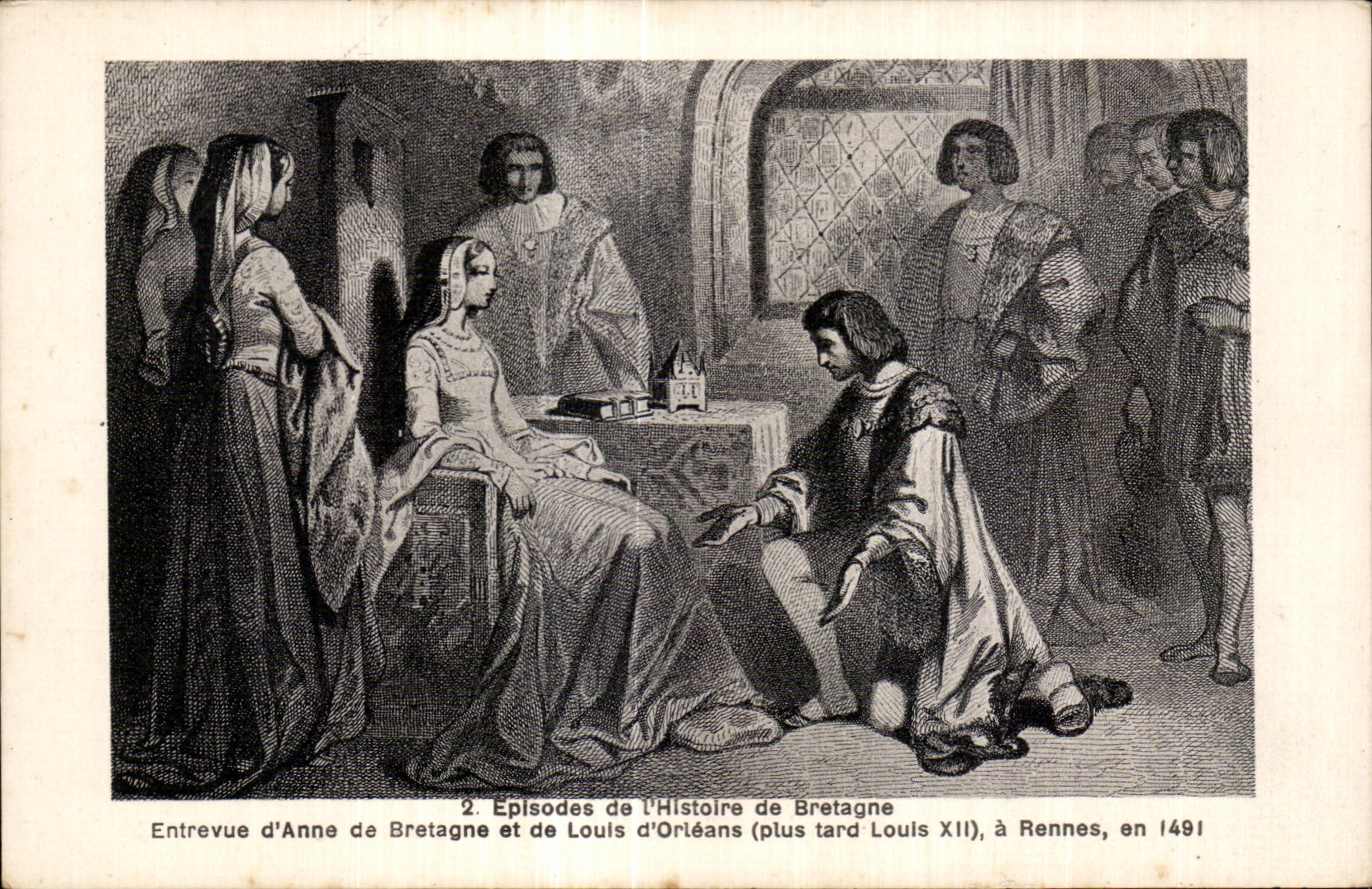 CPA Eplsodes de l Histolre de Bretagne Entrevue d Anne de Bretagne et de Louls d Orieans pius trad Louls XII a Rennes en 1491