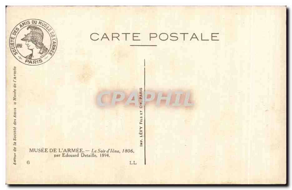 CPA Musee de l Armee Le Soir d lena par Edouard Details Napoleon Militaria  — Rückseite