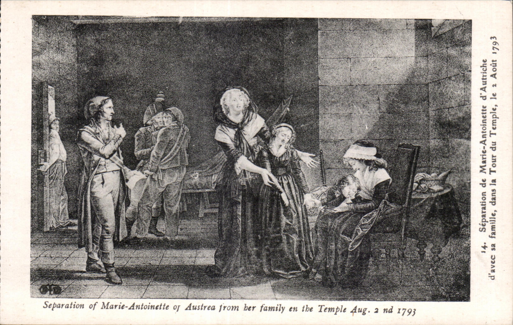 CPA Separation of Antoinette of Austrea from ber family en the Temple 1793