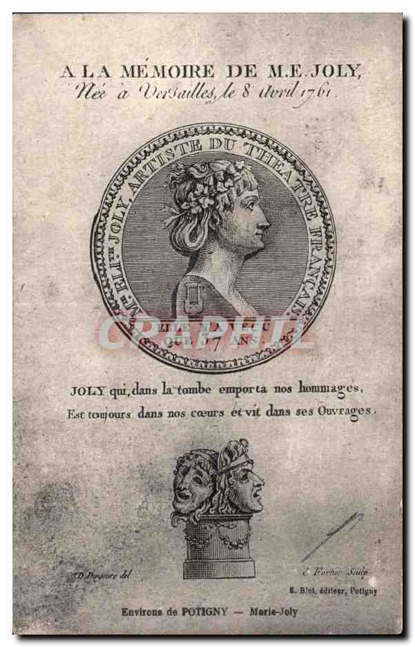 CPA A La Memoire de ME Joly nee a Versailles lord Joly qui dans la tombe emporta nos hommages 
