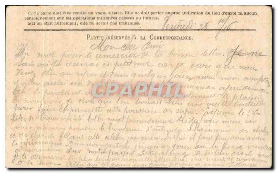 CPA Carte en Franchise Militaire Francheteau La Chapelle sur Indre — Rückseite