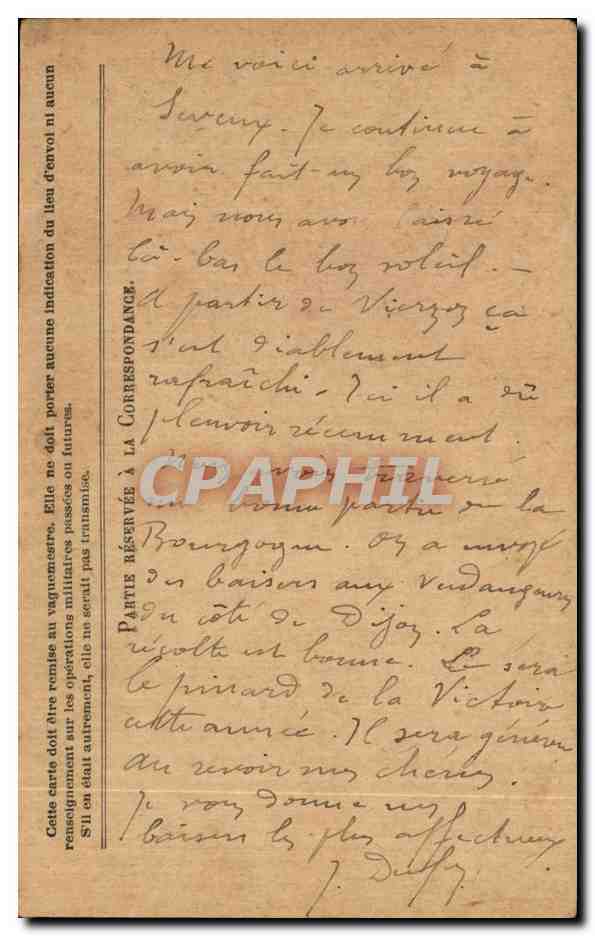 CPA Carte en Franchise Militaire Dufour Villefranche sur Lauragais — Rückseite
