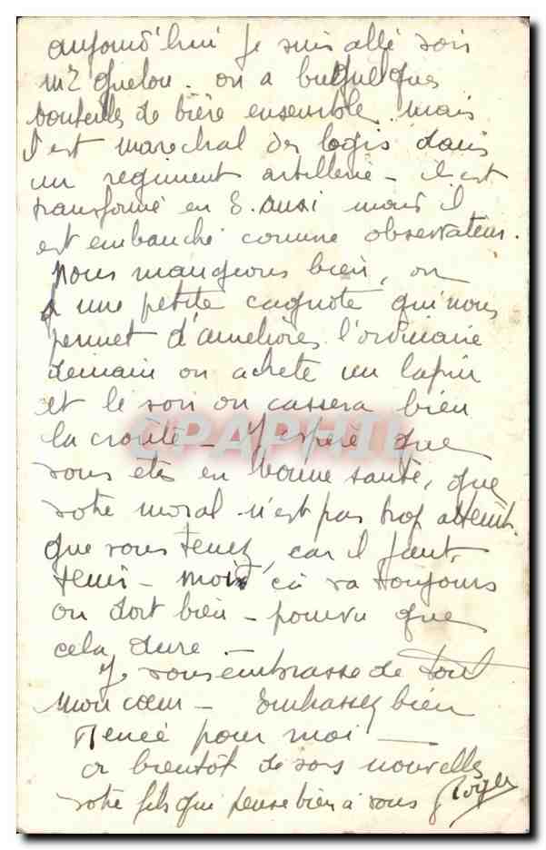 CPA Carte en Franchise Militaire Reuziaux St Brieuc — Back